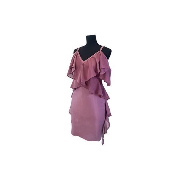 WOW Couture Mauve Bodycon Flutter Accent Dress - Large - Picture 5 of 11